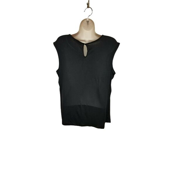 The Limited Scoop Neck Black pleated RhinestonesTop Size Large - Picture 3 of 5